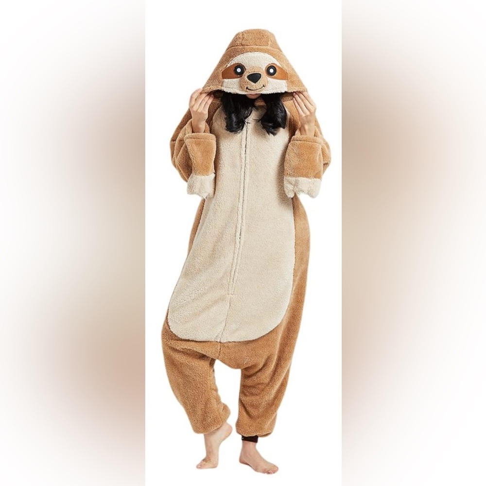 Sloth Onesie Halloween Costume, Pajamas, Jumpsuit